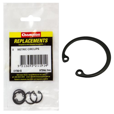 Champion 20mm internal Circlip -5pk