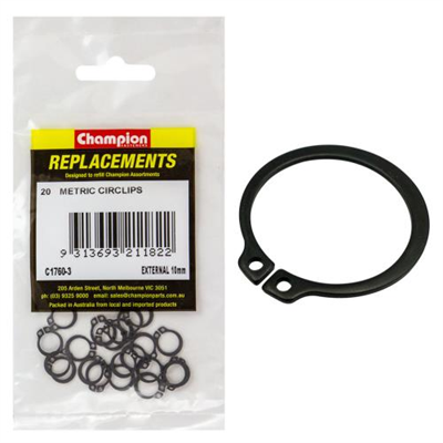 Champion 10mm External Circlip -20pk