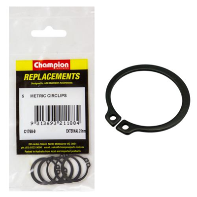 Champion 25mm External Circlip -5pk