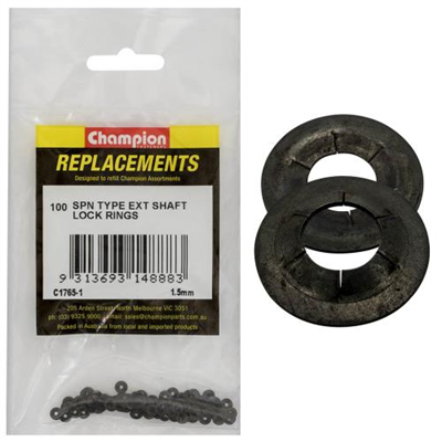 Champion 1.5mm Spn Type External Lock Rings -100pk