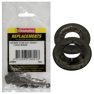 Champion 3mm Spn Type External Lock Rings -100pk