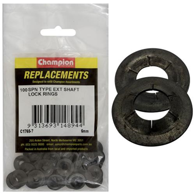 Champion 6mm Spn Type External Lock Rings -100pk