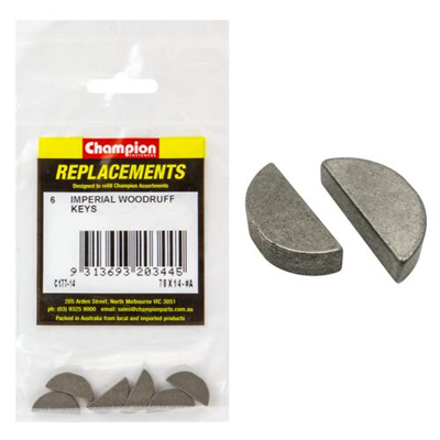 Champion 7/8in x 1/4in Wka Woodruff Key -6pk
