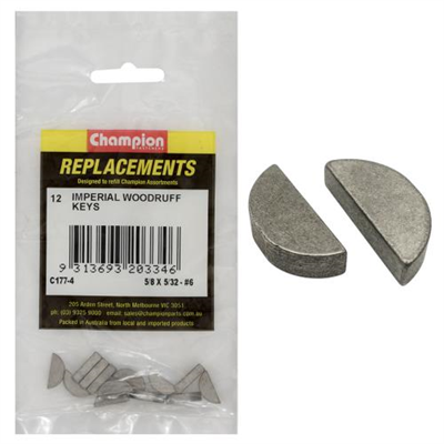 Champion 5/8in x 5/32in Wk6 Woodruff Key -12pk