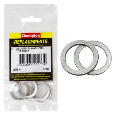 Champion 1in x 1-3/8in x 1/16in Aluminium Washer -5pk