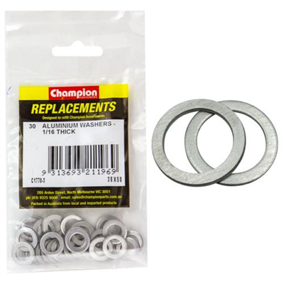 Champion 3/8in x 5/8in x 1/16in Aluminium Washer -30pk