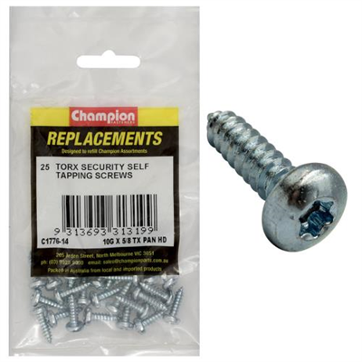 Champion 10G x 5/8in S/Tapping Screw -Pan -Tx -25pk