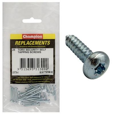 Champion 6G x 1in S/Tapping Screw -Pan -Tx -25pk