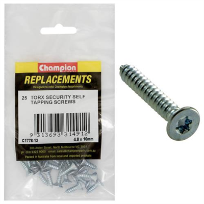 Champion 10G x 5/8in S/Tapping Screw -Csk -Tx -25pk