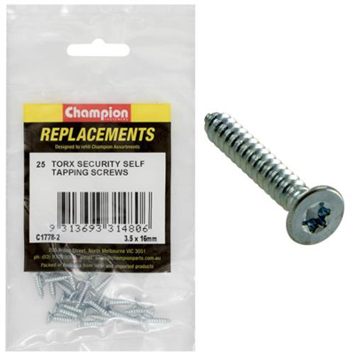 Champion 6G x 5/8in S/Tapping Screw -Csk -Tx -25pk
