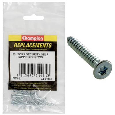 Champion 6G x 3/4in S/Tapping Screw -Csk -Tx -25pk