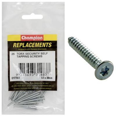 Champion 6G x 1-1/2in S/Tapping Screw -Csk -Tx -25pk