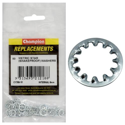 Champion 6mm internal Star Washer -50pk