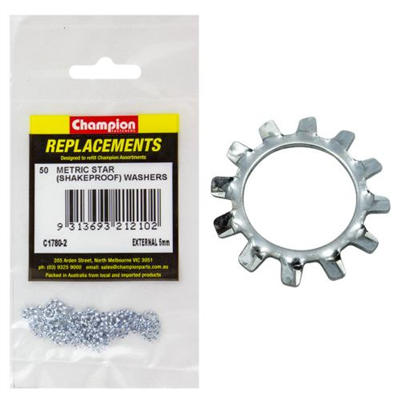 Champion 5mm External Star Washer -50pk
