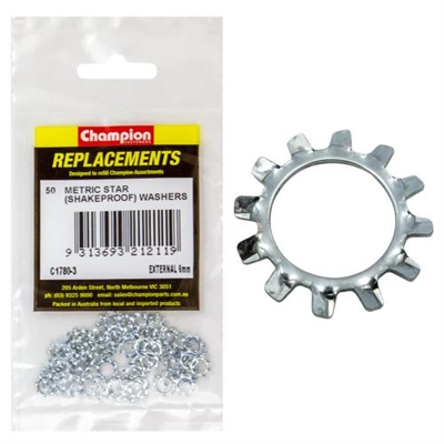 Champion 6mm External Star Washer -50pk