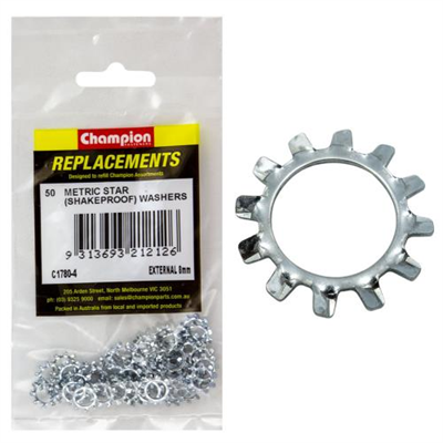 Champion 8mm External Star Washer -50pk