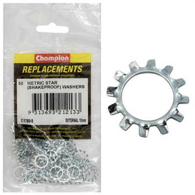 Champion 10mm External Star Washer -50pk