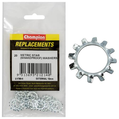 Champion 12mm External Star Washer -20pk