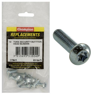 Champion M8 x 16mm Button Head Screw -Tx -10pk