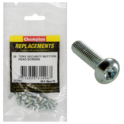Champion M5 x 10mm Button Head Screw -Tx -25pk