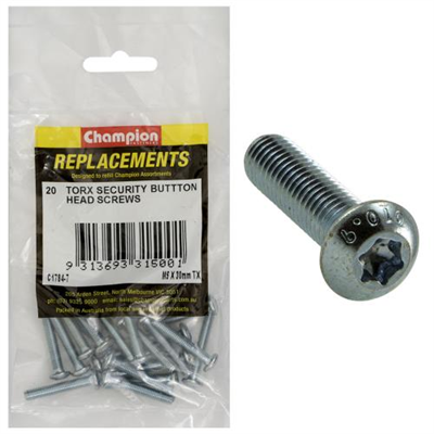 Champion M5 x 30mm Button Head Screw -Tx -20pk