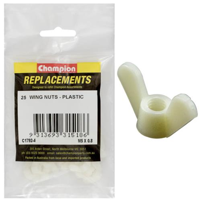 Champion M5 Wing Nut -Nylon -25pk