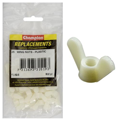 Champion M6 Wing Nut -Nylon -25pk