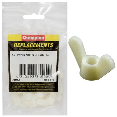 Champion M8 Wing Nut -Nylon -15pk
