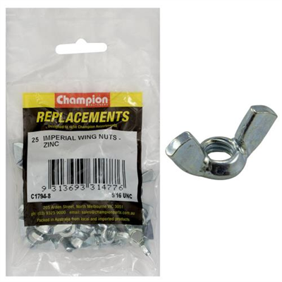 Champion 5/16in UNC Wing Nut -25pk