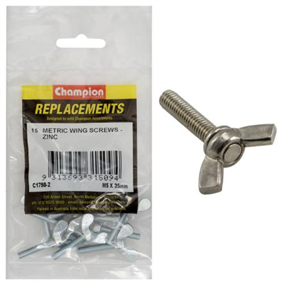 Champion M5 x 25mm Wing Screw -15pk