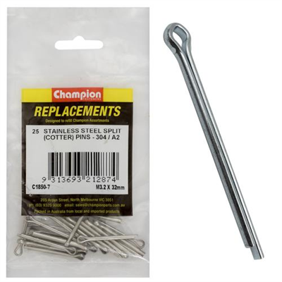 Champion 3.2 x 32mm Stainless Split (Cotter) Pin 304/A2-25pk