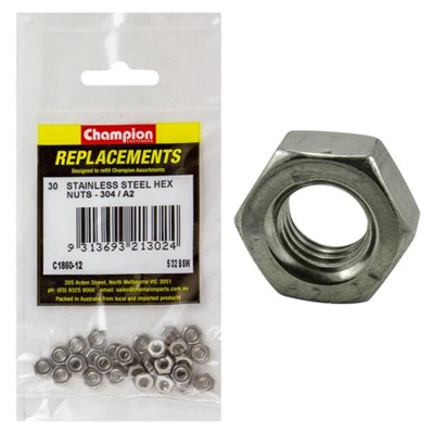 Champion 5/32in BSW Stainless Hex Nut 304/A2 -30pk