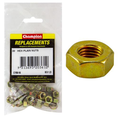 Champion M8 x 1.25 Hexagon Nut -30pk