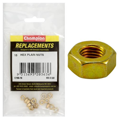 Champion M5 x 0.8 Hexagon Nut -15pk