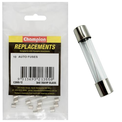 Champion 3Ag 35Amp Glass Fuse -10pk