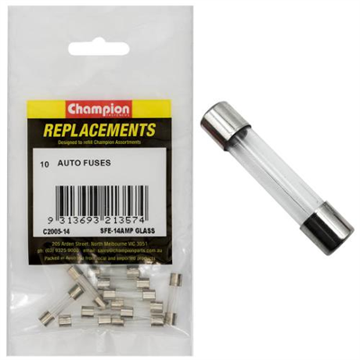 Champion Sfe 14Amp Glass Fuse -10pk