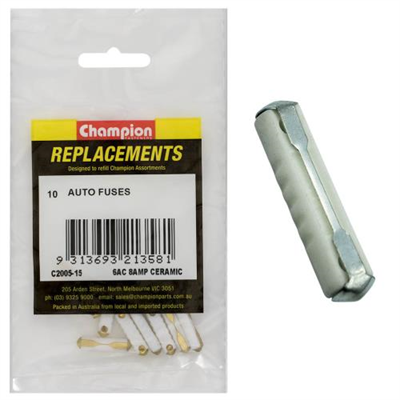 Champion 6Ac 8Amp Ceramic (Euro) Fuse -10pk