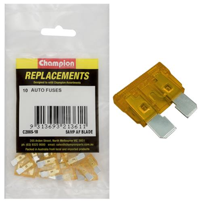 Champion AF 5Amp Standard Blade Fuse (Tan) -10pk