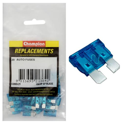 Champion AF 15Amp Standard Blade Fuse (Blue) -20pk