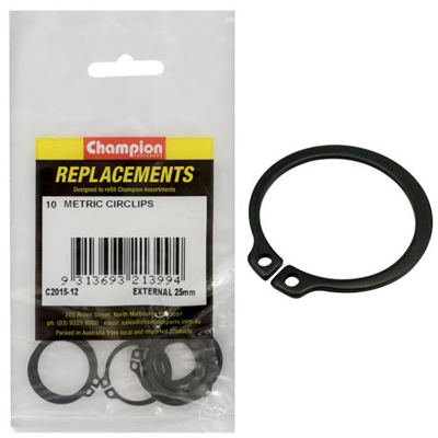 Champion 25mm External Circlip -10pk