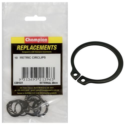 Champion 20mm External Circlip -10pk