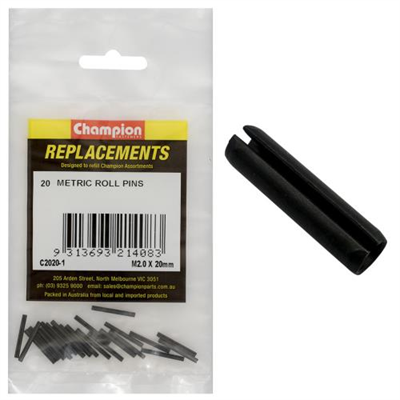 Champion 2.0 x 20mm Metric Roll Pin -20pk