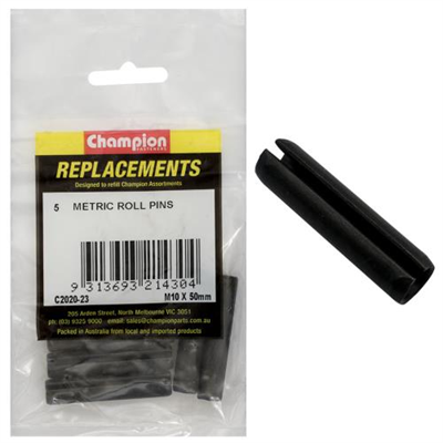 Champion 10.0 x 50mm Metric Roll Pin -5pk