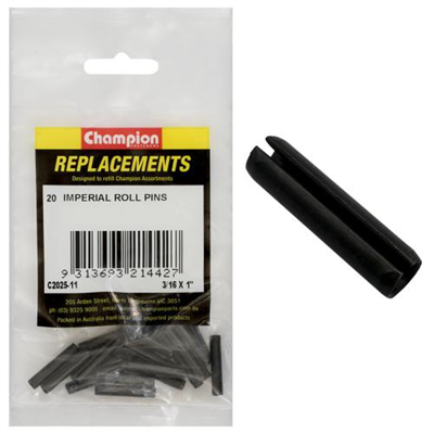 Champion 3/16 x 1in Imperial Roll Pin -20pk