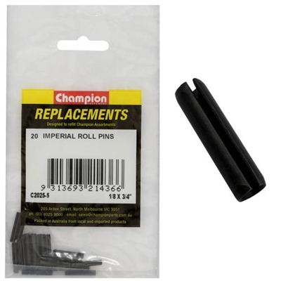Champion 1/8 x 3/4in Imperial Roll Pin -20pk