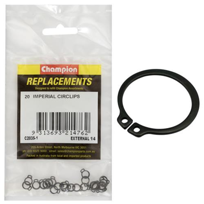 Champion 1/4in Imperial External Circlip -20pk