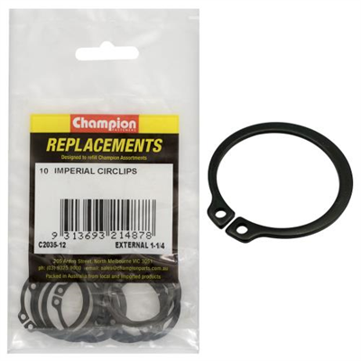 Champion 1-1/4in Imperial External Circlip -10pk