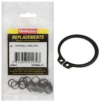 Champion 1/2in Imperial External Circlip -20pk