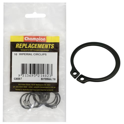Champion 7/8in Imperial External Circlip -10pk