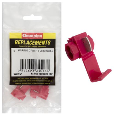 Champion Self Stripping Wire Taps Red - 5pk